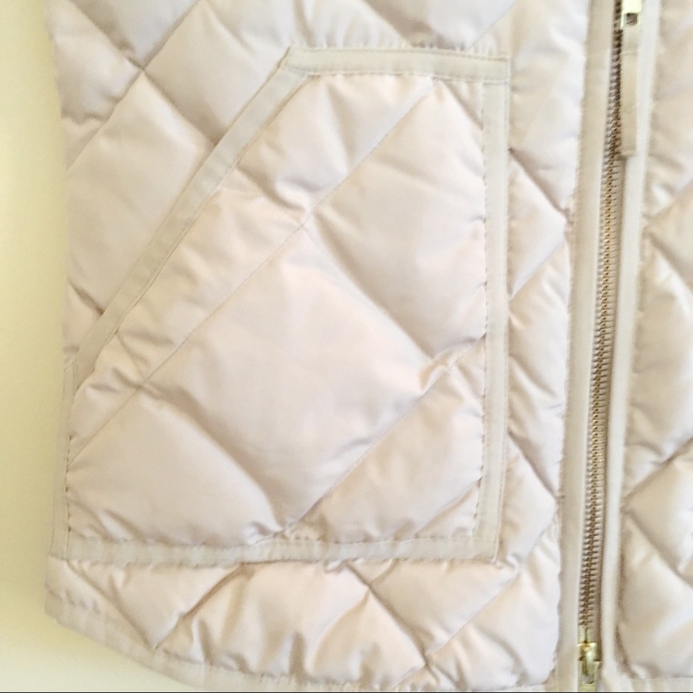 J. Crew Quilted Down Puffer Vest Taupe Jacket XS - Picture 3 of 7
